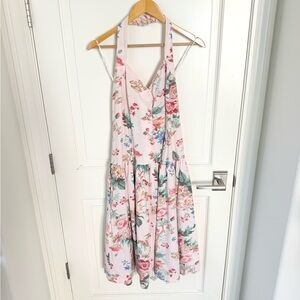 Alain Touseaint Vintage Floral Cottage Core Halter Twirl Dress VINTAGE Size 10